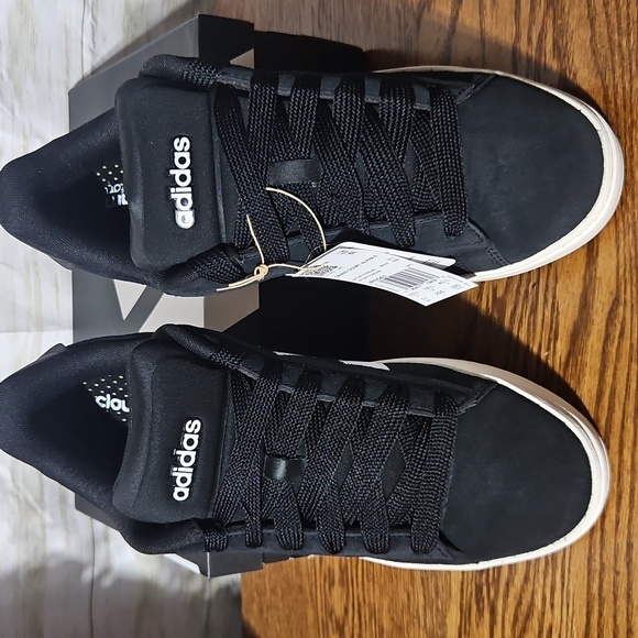 Adidas Mens Black Suede and White Sneakers - Picture 5 of 9